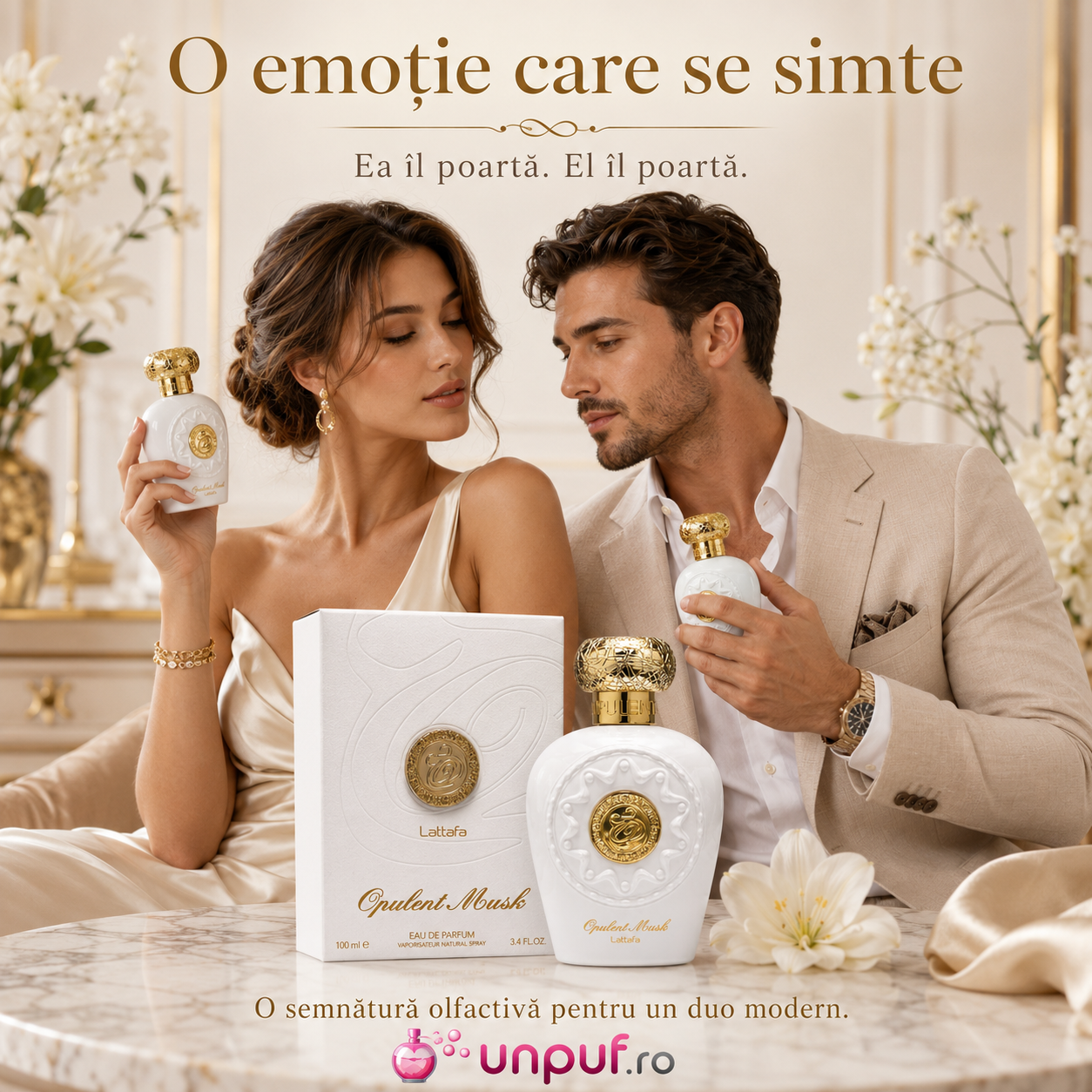Opulent Musk Lattafa parfum unisex pentru damă și bărbat aromă curată elegantă și memorabilă